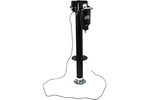 Quick Products JQ-3000 Power A-Frame Electric Tongue Jack with LED Work Light and Permanent Ground Wiring for Camper Trailer, RV, Ice House - 3,250 lbs. Lift Capacity