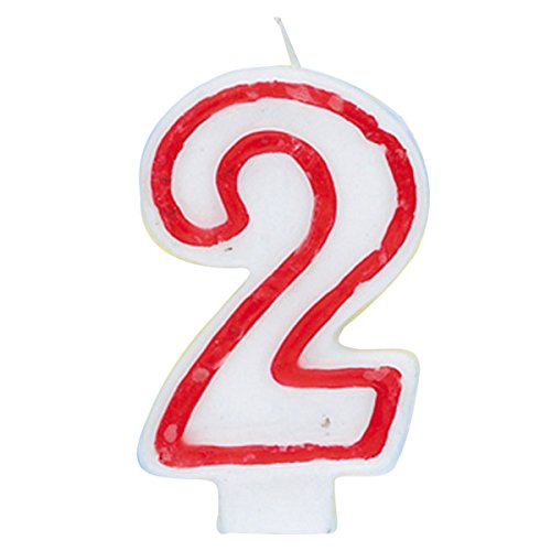 Unique Number 2 Birthday Candle, Multicolored