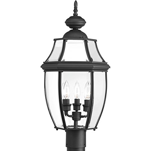 Progress Lighting P6433-31 New Haven Three-Light Post Lantern, Stainless Steel