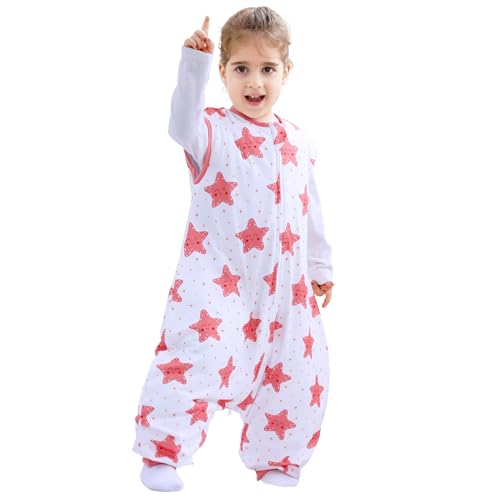 Toddler Sleep Sack with Feet,1.0 TOG Tri-Layer Toddler Wearable Blanket with Legs,Sleep Sack 18-24 Months, 2T, 3T, 4T, 5T 6T 7T Toddler Sleep Sacks for Boys Girls(Sweet Star, 9M-2T) at Amazon