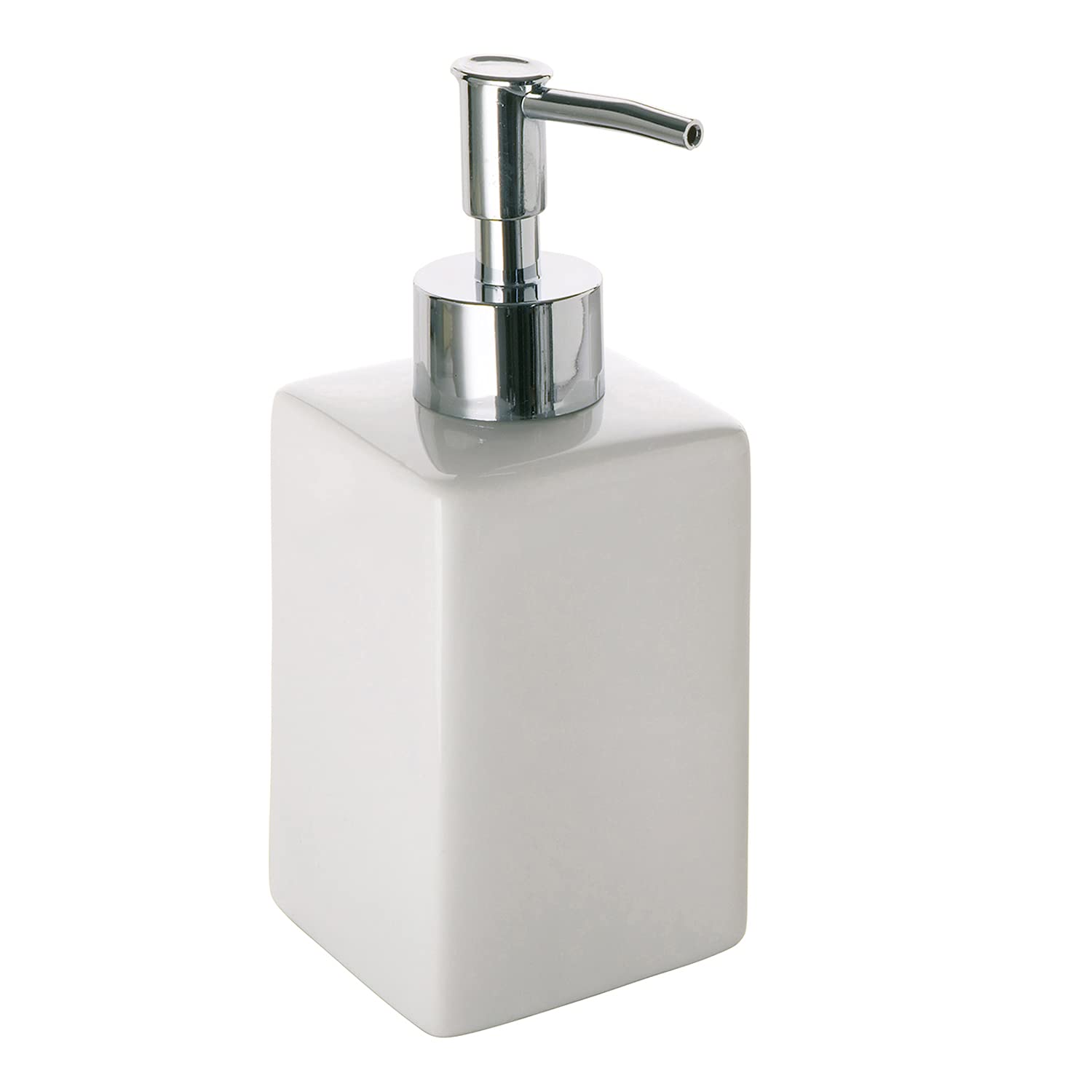 Gedy Queenstown Soap Dispenser, Dimensions and Weight: 16, 5 x 6.5 cm & 0.5 kg, Soap Dispenser in Eco Ceramic, White Finish, R&D Design, 2 Years Warranty, Unique