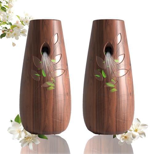 Photo 1 of (2-Pack) Automatic Spray Dispenser, Adjustable Air Freshener Dispenser, Wall Mounted or Standing Aerosol Sprayer for Living Room Bathroom Bedroom Hotel Office Commercial Place (Dark Wood)