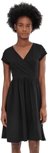Pact Women's Fit & Flare Scoop Midi Dress Black, X-Small at Amazon Women's Clothing store Pact Women's Fit & Flare Scoop Midi Dress Black, X-Small at Amazon Women's Clothing store