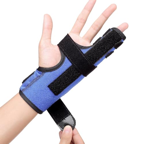 Photo 1 of fibee Boxer Fracture Splint, Pinky Finger Splint, Adjustable Two Finger Brace for 4th or 5th Finger, Metacarpal Splint Hand Brace for Arthritis Fracture Broken Mallet Dislocated Trigger Finger(XS)