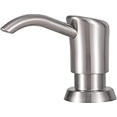 GZOII Soap Dispenser, Kitchen Sink Soap Dispenser Built in and Refill from The Top Design,Brushed Nickel ABS Head with 12 Ounce Bottle