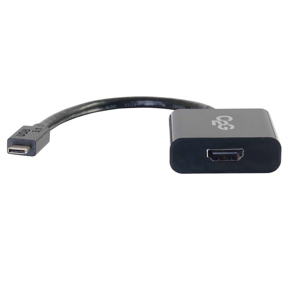 C2G USB C 3.1 to HDMI 4K Audio & Video Adapter - Black - Suitable for use with MacBook Pro, iPad Pro, Dell Latitude, Google Pixel, Chromebook, Nexus, Huawei and more