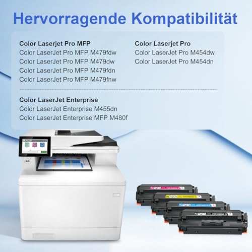 Toner Kingdom 415X M479fdw Toner with Chip Compatible with HP 415X 415A Multipack for HP Color LaserJet Pro MFP M479fdw Toner M479dw M454dw M454dn M479fdn M479fnw W2030X W2031X W2032X W203X 3X (4