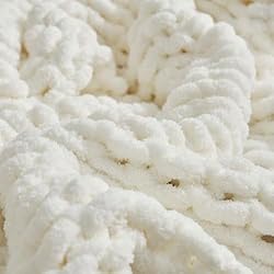 Amélie Home Chunky Knit Blanket Throw, Thick Soft