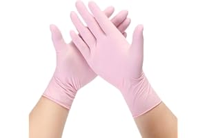 100PCS Pink Nitrile Gloves Disposable Kitchen Gloves for Dishwashing Household Cleaning Gardening Work Beauty