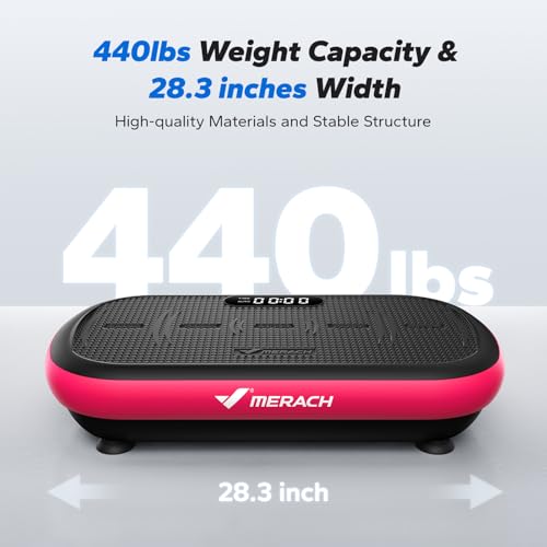 MERACH Vibration Plate Exercise Machine, vibrating plate machine 200KG Capacity, Bluetooth and Silicone Pedal, Stimulate Deep Fat, Vibration Plate for Lymphatic Drainage