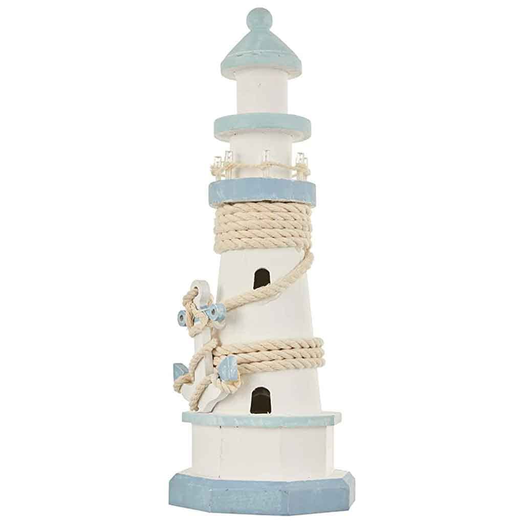 OOTB Wooden Lighthouse, Wood, White, 10.5 x 29.5 cm