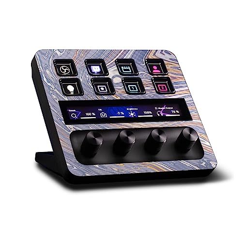 MightySkins Carbon Fiber Skin Compatible with Elgato Stream Deck + Liquid Silve…