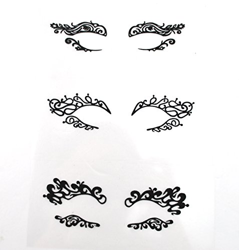 Black Fabric Eye shadow Tattoo Sticker Reusable Eye Liner Stickers Party Lace Stickers on Face
