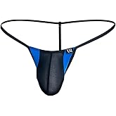 Gogobear Men's Sexy Ice Silk Thongs Lift-Up Bulge Pouch Bikini Underwear Low Rise G-String Backless Panties
