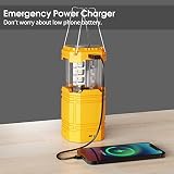 Mesqool LED Camping Lantern Solar Hand Crank 3000mAh 35h Yellow view 4