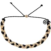 Pura Vida Bracelet Braided Stackable Bracelet for Women, One Size, Black & Tan