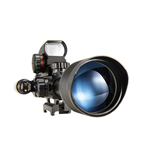 Pinty Rifle Scope 412x50EG Rangefinder Mil Dot Tactical Reticle Scope