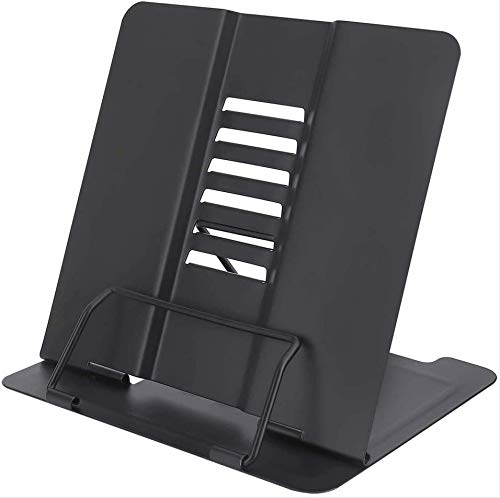 Book Stand，Reading Stand，Multi-Function Metal Easel Book Holder, Portable Adjustable Metal Book Stand, for Books/Mobile Phone Copy Holder Easel Music Stand Stand, Black