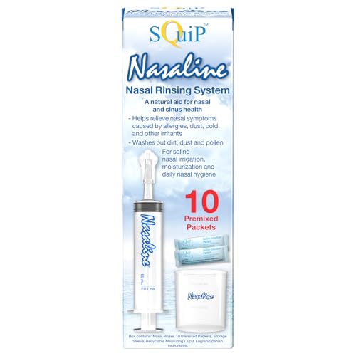 Squip Nasaline Nasal Rinsing System with 10 Premixed Saline Packets