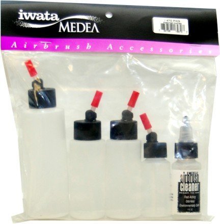Iwata Airbrush 5 BOTTLE SET I 470 PKG - SOLVENT PROOF BOTTLES
