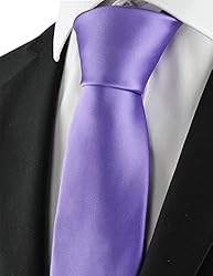 KissTies Lavender Tie Solid Necktie Satin Wedding