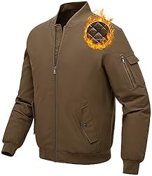BGOWATU Men's Jacket Windproof Quilted Bomber