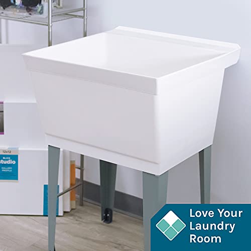 19 Gallon Laundry Utility Tub by Maya, White Heavy Duty Thermoplastic