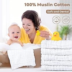 Yoofoss Muslin Baby Washcloths 100% Cotton Face