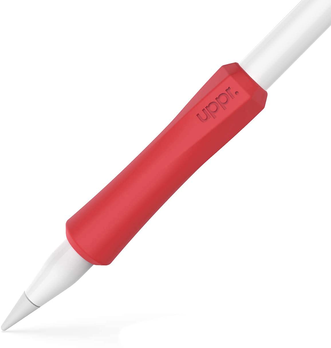 UPPERCASE Designs NimbleGrip Premium Silicone Ergonomic Comfort Grip Holder, Dual Sided Design, Compatible with Apple Pencil Pro, USB-C, 2nd and 1st Generation (1 Pack, Red)