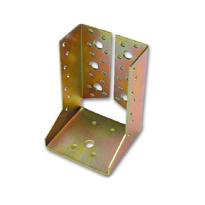 bricoleva.it Shoe Bracket in Tropical Steel, Galvanized Steel - Wall Mount, Wood Beam Support - Internal Wings, Various Sizes - for Gazebos, Canopies, Poles
