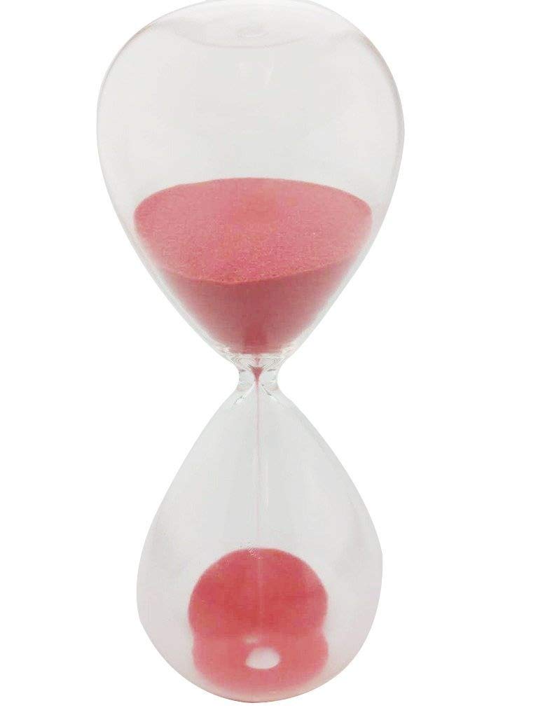Large Fashion Colorful Sand Glass Sandglass Hourglass Timer Clear Smooth Glass Measures Home Desk Decor Xmas Birthday Gift (30 Minutes, Red)
