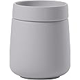 Zone Denmark Nova One Ceramic Storage Box with Lid for Bathroom Utensils such as Cotton Pads & Cotton Buds Diameter 3.3", Height 3.39", Capacity 290 ml,Gull Grey