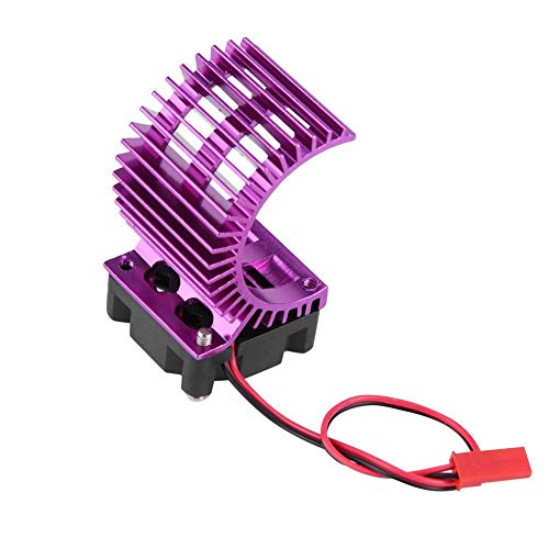 Motor Heat Sink, Heat Sink With Cooling Fan for 1/10 Scale Electric RC Car 540/550 Motor(Purple)