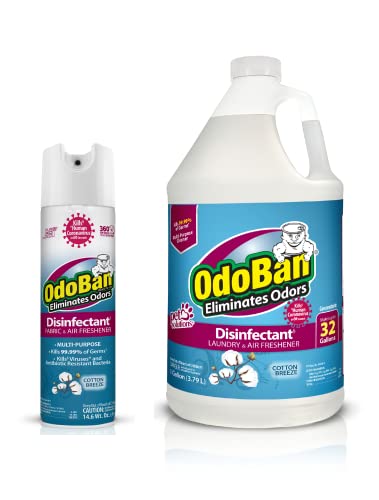 OdoBan Ready-to-Use Disinfectant & Odor Eliminator, Made in the USA, Cotton Bre…