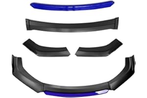 OTOEZ Universal Front Bumper Lip Spoiler Front Lip Protector Chin Spoiler Compatible with Honda Civic Accord HR-V Toyota Chevrolet Ford Hyundai VW BMW Ford Mazda Tesla (Matte Black + Blue)
