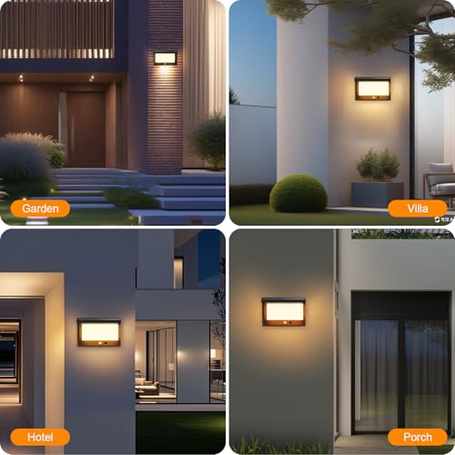 Solar Outdoor Light, Solar Lights with Motion Sensor, Waterproof Outdoor Solar Lights with 4 Smart Modes, IP65 Waterproof Lamps for Garden, Garage, Street, Patio, Paths (Warm Light)