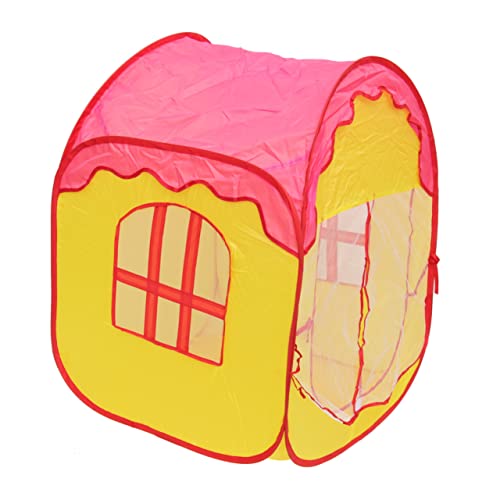 HOLIDYOYO Foldable Castle Play Tent Portable Indoor Tent House for Age Fun Game House with Ocean Ball Pool Pink Easy to Clean