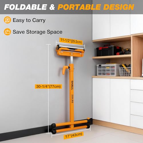 Shall Lot de 2 supports à rouleaux pliants – Capacité de charge de 113,4 kg – Hauteur réglable de 70 à 109 cm – Pour sciage à table – Travail du bois Servante à Rouleau