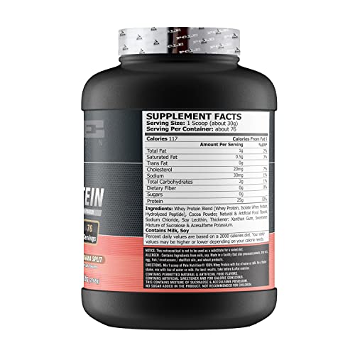 Pole Nutrition Whey Protein Powder, 76 Servings, 2268g (Banana)