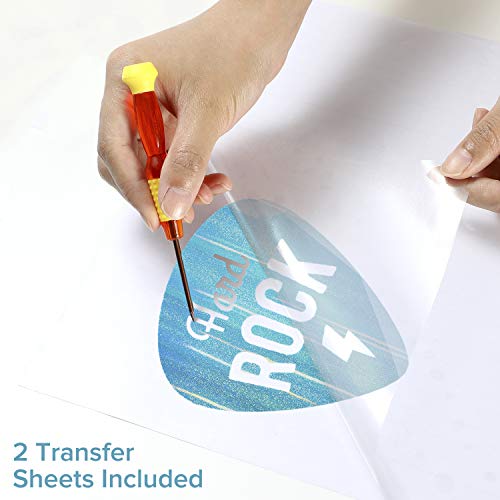 Holographic Sparkle Vinyl Sheets for Cricut, Ohuhu 10 Permanent Adhesive Backed Vinyl Sheets Set