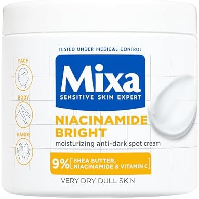 Crema Idratante Anti-Macchie, Per Pelle Secca e Spenta, Pelle Idratata per 48H, Incarnato Luminoso e Uniforme, Con il 9% di Niacinamide, Vitamina C e Burro di Karité, Niacinamide Bright, 400 ml
