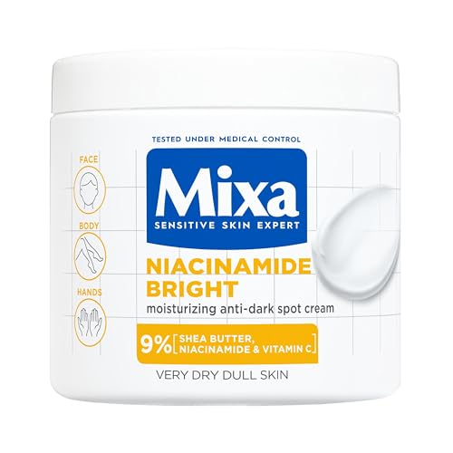 Crema Idratante Anti-Macchie, Per Pelle Secca e Spenta, Pelle Idratata per 48H, Incarnato Luminoso e Uniforme, Con il 9% di Niacinamide, Vitamina C e Burro di Karité, Niacinamide Bright, 400 ml