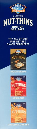 BLUE DIAMOND ALMONDS NUT-THINS GLUTEN FREE CRACKER CRISPS, HINT OF SEA SALT, FAMILY SIZE, SEA SALT, 7.7 OZ (PACK OF 1)