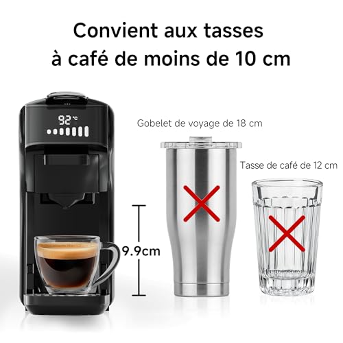 HIBREW H1B 6-in-1 Capsule Coffee Machine, 20 Bar Espresso Compatible with Ns*/DG*/Es*/Kcup*/Ground Coffee, Single Button Hot and Cold Brew, Adjustable Temperature and Quantity (Black)