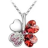 Pendentif Feuille En Argent 925 Avec Cristal Violet - Occasion Comme Neuf - Longueur 1,5 Cm