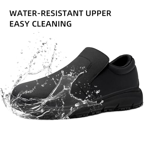 ZIGSAM Kitchen Safety Shoes Men Women Non-Slip Safety Trainers Steel Toe Cap Chef's Comfort Lightweight Work Shoes