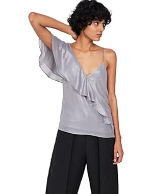 Mango Women's Ruffle Sleeve T-Shirt