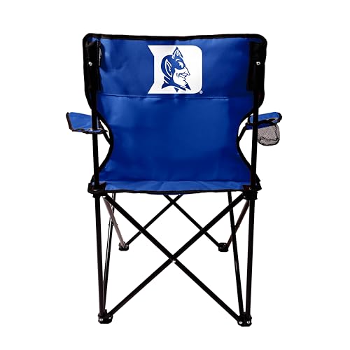Logo Brands NCAA Duke Blue Devils Adult Unisex Adult Quad Chair with Single Cup Holder, Royal, One Size
