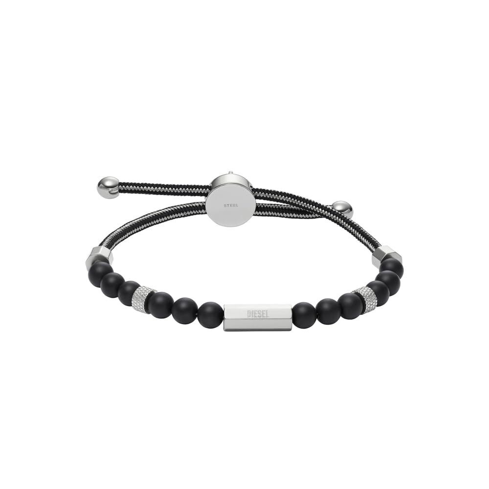 Diesel Bracelet for Men Beads, 16.5cm-25cm black Semi-Precious Bracelet, DX1151040
