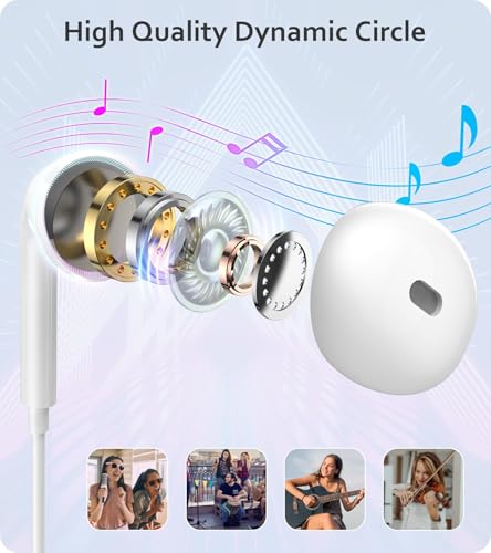 2-Pack Lightning Headphones, [MFi Certified] iPhone Headphones Wired Built-in Microphone and Noise Cancellation Volume Control, Wired Earphones Compatible with iPhone 14/14 Pro/13/12/11/XR/XS/X/8/7/SE